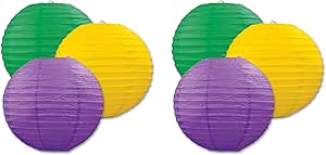 Mardi Gras Paper Lanterns 3 Count Pack of 2