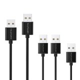 Upgraded Version RAVPower 5-Pack Micro USB Cables 1ft 3ft 6ft 10ft with Metal Connectors - High Speed USB 20 A Male to Micro B USB Charger Cord