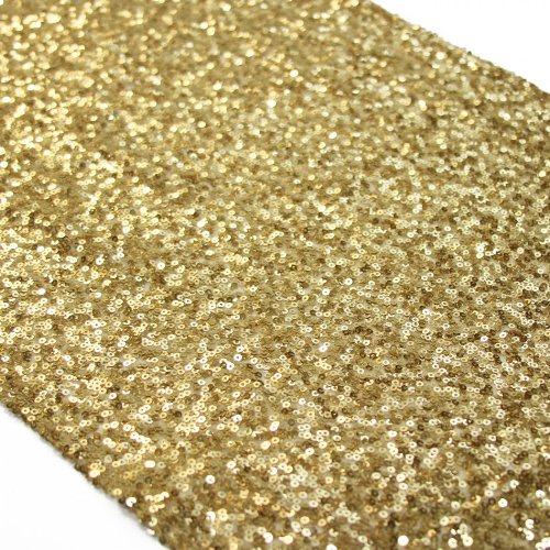Koyal Sequin Table Runner 13 by 108-Inch Gold