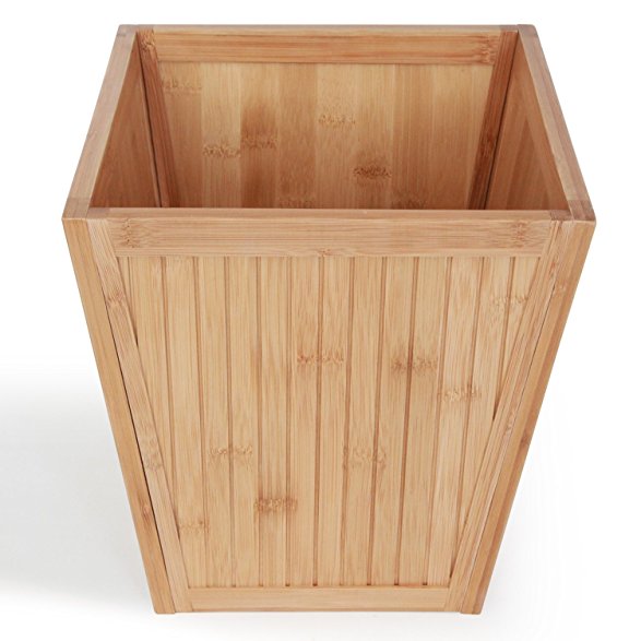 Bamboo Wastebasket Trash Can