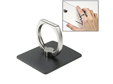 Finger Grip Ring, Fone-Stuff® - Rotating Metal Holder Stand with Car Mount for All Mobile Phones, iPhones and Tablets and iPads in Black
