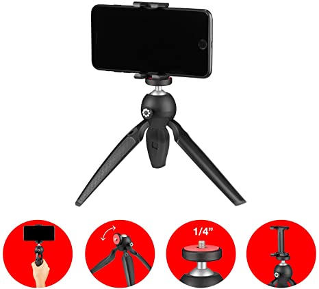 JOBY JB01560-BWW HandyPod Mobile, Mini Tripod with GripTight One Mount for DSLR and Mirrorless Cameras, Microphones, LED, Monitors and GoPro