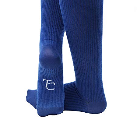 Travel Clever Unisex Compression Socks Best for Flight, Men and Women/Running/Athletic Sports/Cross-Fit, Suits Nurses/Maternity Pregnancy, Small/X-Large, Navy Blue