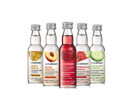 SodaStream Fruit Drops Sensation Variety Pack Drink Mixes, 1.36 fl. oz., Pack of 5, 1.36 oz