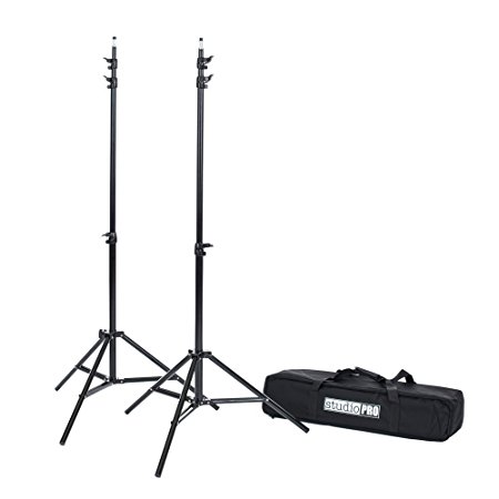 StudioPRO Set of Two 8'6" Photography Light Stands with Carrying Case