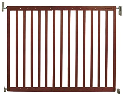 Munchkin Push to Close Hardware Baby Gate, Extends 28"- 46.5" Wide, Dark Wood, Model MK0016