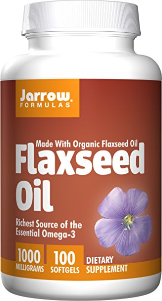 Jarrow Formulas Flaxseed Oil, Vegetarian Source of Omega-3, 1000mg, 100 Softgels