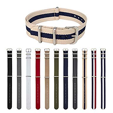 Archer Watch Straps | Nylon NATO Straps | Choice of Color and Size (18mm, 20mm, 22mm, 24mm)