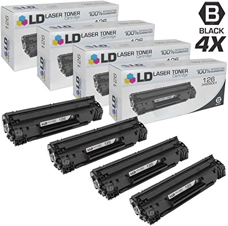 LD Compatible Toner Cartridge Replacement for Canon 126 (Black, 4-Pack)