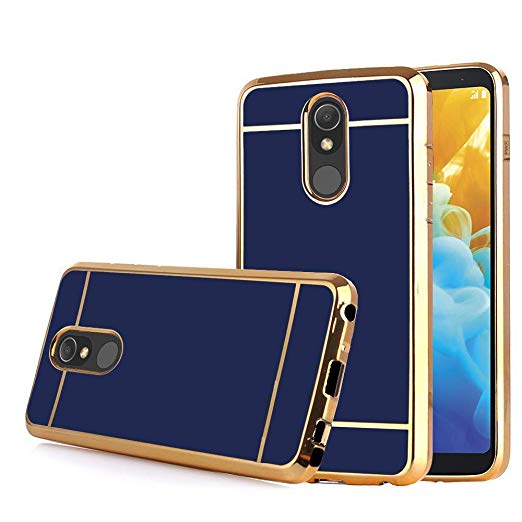LG Stylo 5 Case, LG Stylo 5 Phone Case, Electroplate Slim Glossy Finish, Drop Protection, Shiny Luxury Case - Royal Blue Gold