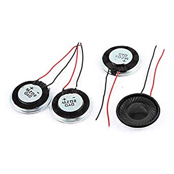 Uxcell a15080600ux0275 Metal Shell Round Internal Magnet Speaker 2W 8 Ohm (Pack of 4)