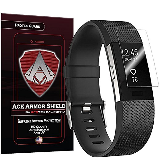 Ace Armor Shield Protek Guard Screen Protector for the Fitbit Charge 2 (6 Pack) with free lifetime replacement warranty