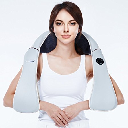 Hueplus CORDZERO-6000 Cordless Premium Shiatsu Back Neck Shoulder Massager with Heat - Deep Kneading Pillow with Heated 3D Tension Technology Best for Muscle Knots and Sore Muscles at Home or Office