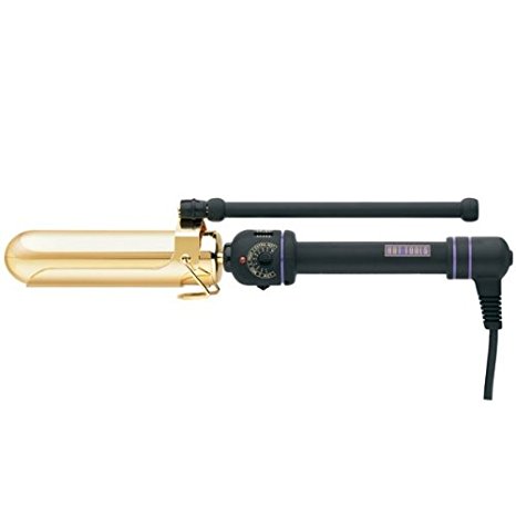Hot Tools Marcel Grip Professional Hair Curling Iron, 1-1/2" Inch 24 K Gold Plated Barrel, with Extra High Heat and Fast Heating, Features Built-In Rheostat Control with Variable Heat Settings up to 430° F and On/Off Switch, Lightweight with Soft Grip Handle and, Extra Long Swivel Tangle Free Power Cord Included