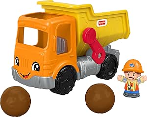 Fisher-Price Little People Toddler Construction Toy Work Together Dump Truck with Music & Accessories for Pretend Play Kids Ages 1  Years​