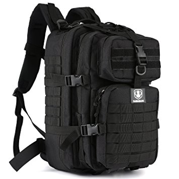 Tactical Molle Backpack, Barbarians 3 Day Assault Pack Bug Out Bag Military Backpack for Outdoor Hiking Camping Trekking Hunting 35L(Black)