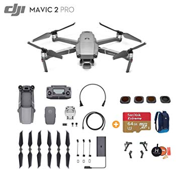 DJI Mavic 2 Pro Drone Quadcopter, Ultimate Bundle, with 64GB SD Card, Filter Set (CPL ND8 ND16 ND32), Landing Gear, Landing Pad and Backpack