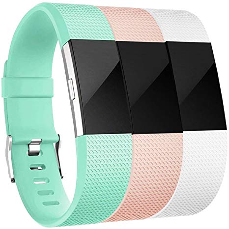 for Fitbit Charge 2 Bands (3 Pack), Vancle Replacement Wristbands Soft Comfortable Accessory Strap for Fitbit Charge 2 Band/Fitbit Charge 2 Small Large, No Tracker