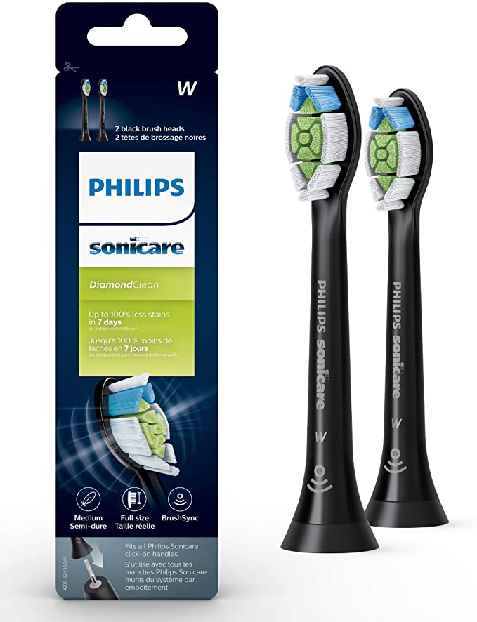 Philips Sonicare Diamondclean Replacement Brush Heads, Black, HX6062/90