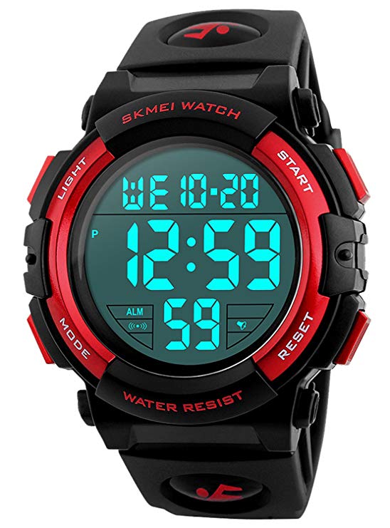 Men's Digital Sports Watch LED Military 50M Waterproof Watches Outdoor Electronic Army Alarm Stopwatch