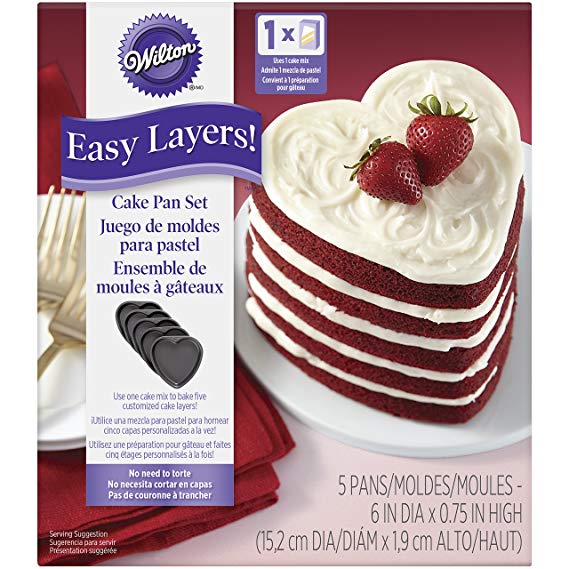 Wilton 5 Layer Heart Cake Pan Set