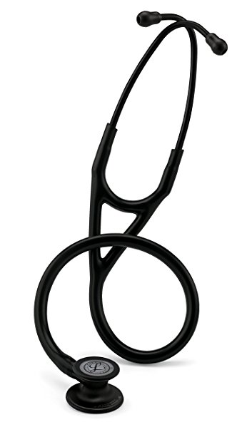 3M Littmann 6163 Cardiology IV Stethoscope, Black-Finish Chestpiece, Black Tube, Stem and Headset, 27"