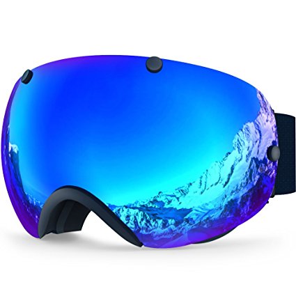 ZIONOR Lagopus XA Professional Snowmobile Snowboard Skate Ski Goggles and Super Wide Angle Double Lens Anti-fog Big Spherical Unisex Adult Multicolor Snow Goggles