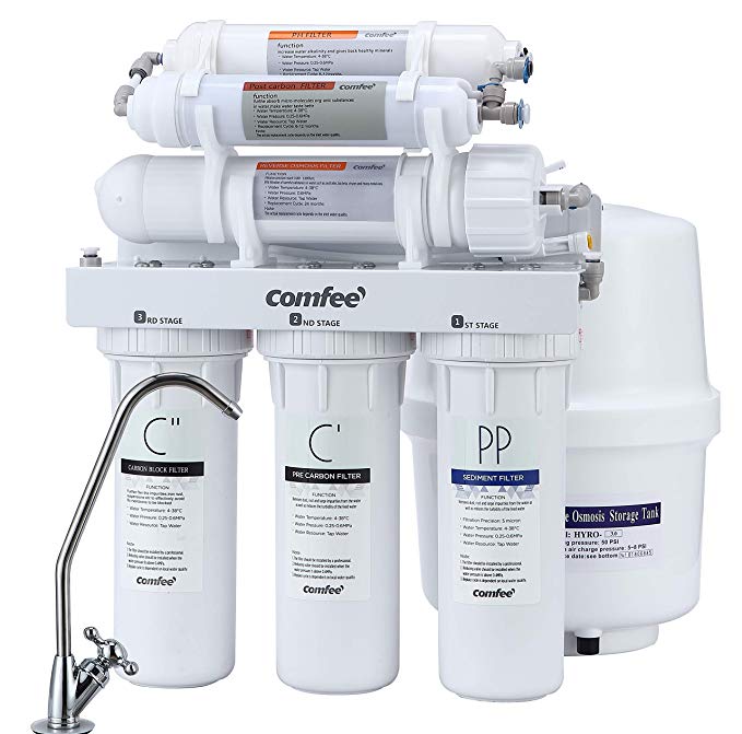 Comfee Easy Installation pH  6-Stage Under Sink Reverse Osmosis Water Filtration System -75 GPD