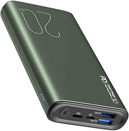 TOZO PB1 PD   QC 3.0 Portable Charger 20000mAh Ultra-High Capacity Fast Power Bank 22.5W High-Speed Charging External Battery Pack with USB-C Input/Output for iPhone,Samsung, Green