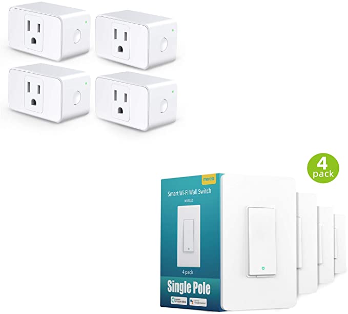 meross Smart Plug 4 Pack   Smart Light Switch 4 Pack