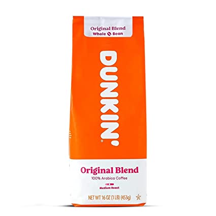 Dunkin' Donuts Whole Bean Coffee - 1 lb (Original Bean) 16 Ounce
