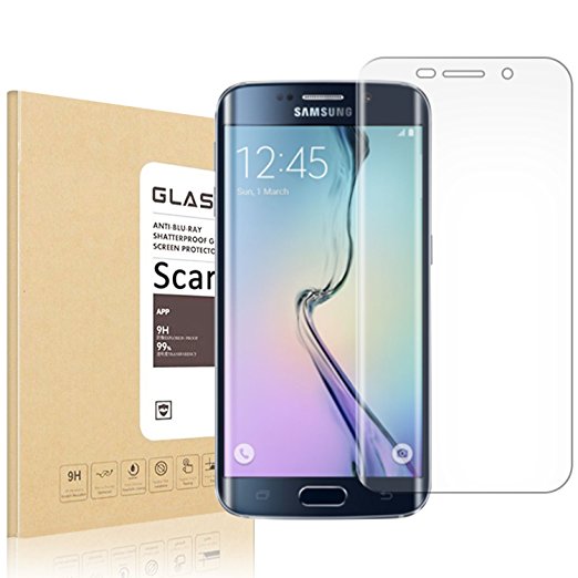 Scarer Galaxy S6 Edge Screen Protector,Galaxy S6 Edge Tempered Glass Screen Protector, Full Coverage Screen Protector for Samsung Galaxy S6 Edge