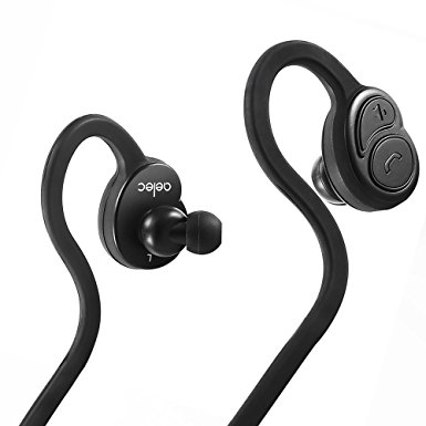 Bluetooth Earbuds AELEC Flexbuds, Stereo Wireless Sport Headphones, Over-Ear Noise Cancelling Earphones and Lightweight Sweatproof Headsets with Mic for Running,Workout (Black)