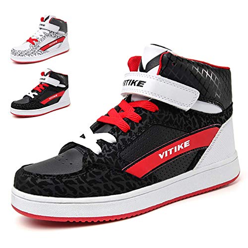 WETIKE Sneakers Mens Shoes High Top Kids Skate Shoes Slip-on Fashion Boots Leather Street Sport Running Shoes Outdoor Indoor