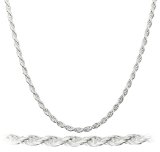 925 Sterling Silver 2mm Rope Chain - Available in 7 8 9 10 11 14 16 18 20 22 24 30 33 36 or 40
