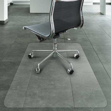 Office Marshal® Eco-Series Chair Mat for Hard Floors, Clear | 36'' x 48'' | 100% Recycled (PET), Environmentally Friendly | 3 Sizes Available