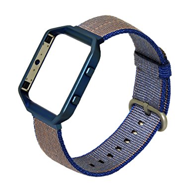 Fitbit Blaze Woven Nylon Band, No1seller Comfortable Woven Nylon Watch Band Strap Bracelet Replacement with Metal Frame For Fitbit Blaze Smart Fitness Watch