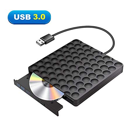 External DVD CD Drive, Chekue USB 3.0 Portable DVD CD Burner/Writer/Rewriter with High Speed Data Transfer for Laptop Desktop Support Windows XP/7/8/10/Vista/Mac OS (USB 3.0)