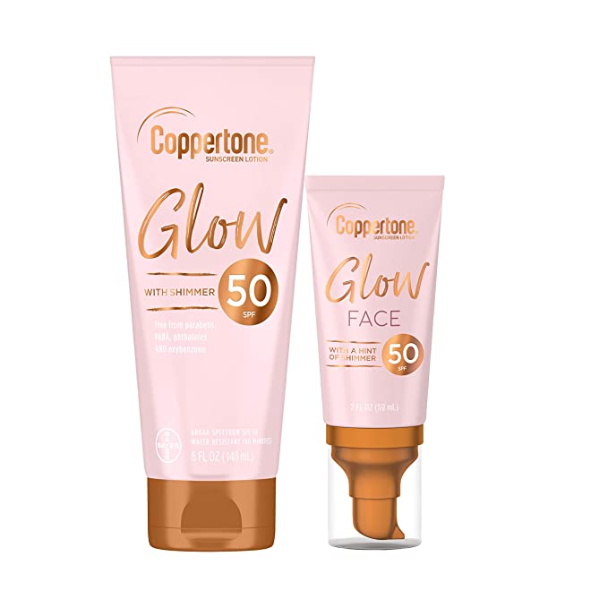 Coppertone Glow SPF 50 Sunscreen Lotion, 5 Oz.   Coppertone Glow Face SPF 50 Sunscreen Lotion | 2 Oz | 7 Fl Oz