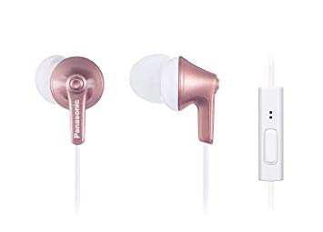 Panasonic Earbud with Mic Headphone, Rose Gold (RPTCM125PPN)