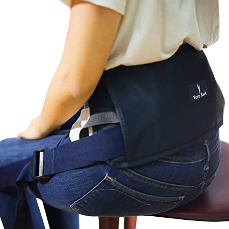 Verti Back - Posture Correcting Lumbar Support with Adjustable Straps, Keeps Back Straight While Seated, Suitable in Office or at Home or Outdoors (Physiotherapist Approved)