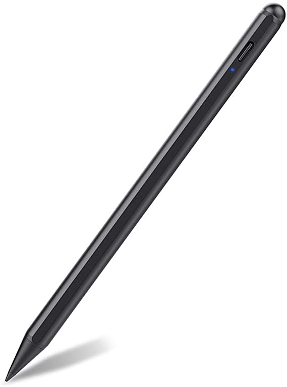 MoKo Stylus Pen with Palm Rejection, Active Stylus Pencil Rechargeable Compatible with (2018-2020) Apple iPad 8th Generation/Air 4/3rd, Mini 5th Gen, iPad 6 & 7th 10.2"/Pro 12.9 inch - Black