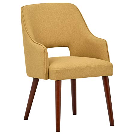 Rivet Whidbey Mid-Century Open Back Accent Dining Chair, 22.8"W, Canary