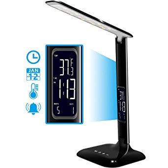LED Desk Lamp, Lovin Product Dimmable Eyes-Friendly Table Lamps, Energy Efficient & Foldable; LCD screen/ Touch - Control/ 5-Level Dimmer/ 3 Color Modes/ All-round Illumination for Reading