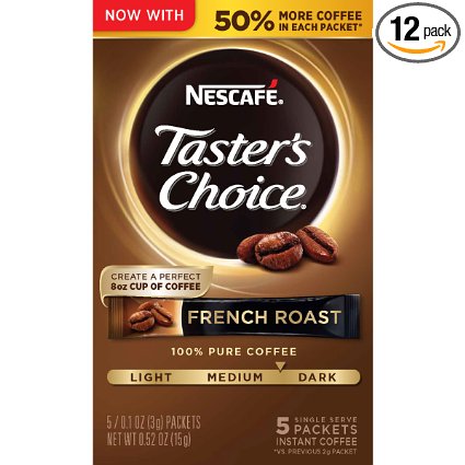 Nescafe Taster's Choice Instant Coffee, French Roast (Pack of 12)
