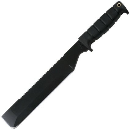 Ontario 8335 SP8 Machete Survival 10-Inch 1095 Carbon Sawback Blade, Cordura and Leather Sheath