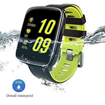 SENBONO GV68 Smart Watch IP68 Waterproof MTK2502 Bluetooth Smartwatch Pedometer Sedentary Heart Rate monitor Sport Watch for IOS Android System Phone (Green)