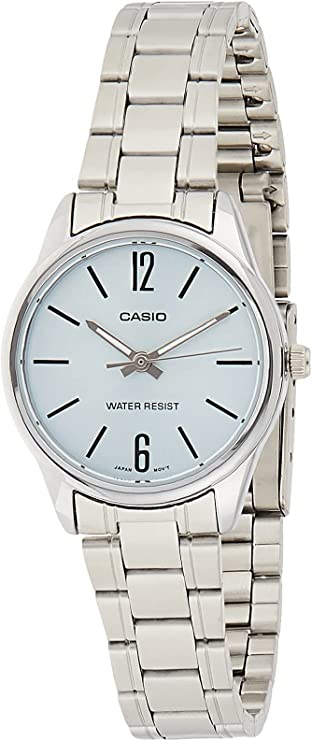 Casio #LTP-V005D-2B Women's Standard Stainless Steel Blue Dial 3-Hand Analog Watch