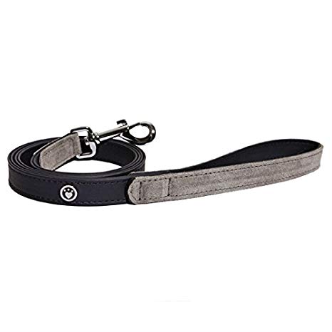 Rosewood  Luxury  Leather Dog Lead, 40 x 3/4 inch, soft touch navy
