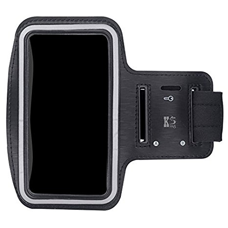 iPhone 7 Plus Armband- Sports Armband for iPhone 7 Plus Water Resistant   Sweat Proof   Key Holder (Black)